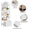 imageBathroom Floor Cabinet 5Tier Bathroom Storage Organizer Rack with Drawer Multifunctional Corner Unit 4724 Inches in Height White