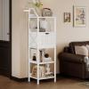 imageBathroom Floor Cabinet 5Tier Bathroom Storage Organizer Rack with Drawer Multifunctional Corner Unit 4724 Inches in Height White