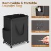 imageHomeiju 180L Large Laundry Hamper with Wheels Rolling Laundry Basket with Metal Frame and Removable Bag Design Dirty Clothes Laundry Cart for Bathroom Dorm Room Laundry Room Black