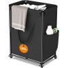 imageHomeiju 180L Large Laundry Hamper with Wheels Rolling Laundry Basket with Metal Frame and Removable Bag Design Dirty Clothes Laundry Cart for Bathroom Dorm Room Laundry Room Black