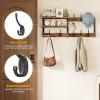 imageHomeiju 287quot Coat Rack Wall Mount with Shelf Key Hooks for Wall with Shelf Coat Hooks Wall Mounted with 6 Heavy Duty Double Hooks for BedroomLiving Room Rustic Brown8 Hooks