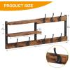 imageHomeiju 287quot Coat Rack Wall Mount with Shelf Key Hooks for Wall with Shelf Coat Hooks Wall Mounted with 6 Heavy Duty Double Hooks for BedroomLiving Room Rustic Brown8 Hooks