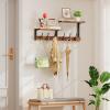 imageHomeiju 287quot Coat Rack Wall Mount with Shelf Key Hooks for Wall with Shelf Coat Hooks Wall Mounted with 6 Heavy Duty Double Hooks for BedroomLiving Room Rustic Brown6 Hooks