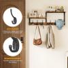 imageHomeiju 287quot Coat Rack Wall Mount with Shelf Key Hooks for Wall with Shelf Coat Hooks Wall Mounted with 6 Heavy Duty Double Hooks for BedroomLiving Room Rustic Brown6 Hooks