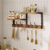 imageHomeiju 287quot Coat Rack Wall Mount with Shelf Key Hooks for Wall with Shelf Coat Hooks Wall Mounted with 6 Heavy Duty Double Hooks for BedroomLiving Room Rustic Brown6 Hooks