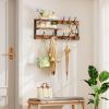 imageHomeiju 287quot Coat Rack Wall Mount with Shelf Key Hooks for Wall with Shelf Coat Hooks Wall Mounted with 6 Heavy Duty Double Hooks for BedroomLiving Room Rustic Brown8 Hooks