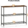 imageHomeiju 3Tier Kitchen Storage Shelf 298quot Wide Adjustable Standing Metal Shelving Unit with Removable Wooden Boards Heavy Duty for Pantry Bathroom Garage Entryway Plant StandBlack
