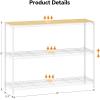 imageHomeiju 3Tier Kitchen Storage Shelf 298quot Wide Adjustable Standing Metal Shelving Unit with Removable Wooden Boards Heavy Duty for Pantry Bathroom Garage Entryway Plant StandWhite