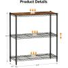 imageHomeiju 3Tier Kitchen Storage Shelf 298quot Wide Adjustable Standing Metal Shelving Unit with Removable Wooden Boards Heavy Duty for Pantry Bathroom Garage Entryway Plant StandBlack