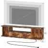 imageHomeiju 52 Floating TV Stand with Power OutletWall Mounted TV Console with Drawers Under TV Cabinet with Storage Floating TV Shelf for Living Room Bedroom Brown52 Inch