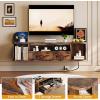 imageHomeiju 52 Floating TV Stand with Power OutletWall Mounted TV Console with Drawers Under TV Cabinet with Storage Floating TV Shelf for Living Room Bedroom Brown52 Inch
