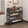 imageHomeiju 5Tier Shoe Rack Shoe Storage Shelf with MDF Top Board Shoe Rack Organizer for 1520 Pairs of Shoes Entryway Shoe Stand with Sturdy Shelves Rustic Brown