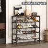 imageHomeiju 5Tier Shoe Rack Shoe Storage Shelf with MDF Top Board Shoe Rack Organizer for 1520 Pairs of Shoes Entryway Shoe Stand with Sturdy Shelves Rustic Brown