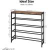 imageHomeiju 5Tier Shoe Rack Shoe Storage Shelf with MDF Top Board Shoe Rack Organizer for 1520 Pairs of Shoes Entryway Shoe Stand with Sturdy Shelves Rustic Brown