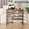 imageHomeiju 5Tier Shoe Rack Shoe Storage Shelf with MDF Top Board Shoe Rack Organizer for 1520 Pairs of Shoes Entryway Shoe Stand with Sturdy Shelves Rustic Brown