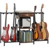 imageHomeiju 6Guitar Floor Stand with Charging Station ampamp 3Tier Storage Guitar Rack with Amp Stand ampamp Cloth Drawer Rubber Protected Guitar Holder for StudioHome  Heavy Duty Metal Frame