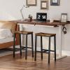 imageHomeiju Bar Stools Counter Height Bar Stools Set of 2 236 Inch Saddle Stools with Footrests Industrial Kitchen Counter Seat for Dining Room Kitchen Counter Rustic Brown