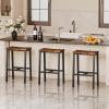 imageHomeiju Bar Stools Counter Height Bar Stools Set of 2 236 Inch Saddle Stools with Footrests Industrial Kitchen Counter Seat for Dining Room Kitchen Counter Rustic Brown