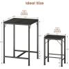imageHomeiju Bar Table and Chairs Set Square Bar Table with 2 Stools SpaceSaving Dining Pub Set for 2 Perfect for Kitchen Breakfast Nook Living Room ampamp Small Spaces BlackBlack