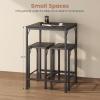 imageHomeiju Bar Table and Chairs Set Square Bar Table with 2 Stools SpaceSaving Dining Pub Set for 2 Perfect for Kitchen Breakfast Nook Living Room ampamp Small Spaces BlackBlack