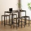 imageHomeiju Bar Table and Chairs Set Square Bar Table with 2 Stools SpaceSaving Dining Pub Set for 2 Perfect for Kitchen Breakfast Nook Living Room ampamp Small Spaces BlackBlack