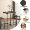 imageHomeiju Bar Table and Chairs Set Square Bar Table with 2 Stools SpaceSaving Dining Pub Set for 2 Perfect for Kitchen Breakfast Nook Living Room ampamp Small Spaces BlackBlack