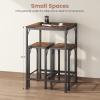 imageHomeiju Bar Table and Chairs Set Square Bar Table with 2 Stools SpaceSaving Dining Pub Set for 2 Perfect for Kitchen Breakfast Nook Living Room ampamp Small Spaces BlackRustic Brown