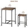 imageHomeiju Bar Table and Chairs Set Square Bar Table with 2 Stools SpaceSaving Dining Pub Set for 2 Perfect for Kitchen Breakfast Nook Living Room ampamp Small Spaces BlackRustic Brown