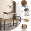 imageHomeiju Bar Table and Chairs Set Square Bar Table with 2 Stools SpaceSaving Dining Pub Set for 2 Perfect for Kitchen Breakfast Nook Living Room ampamp Small Spaces BlackRustic Brown