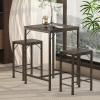 imageHomeiju Bar Table and Chairs Set Square Bar Table with 2 Stools SpaceSaving Dining Pub Set for 2 Perfect for Kitchen Breakfast Nook Living Room ampamp Small Spaces BlackBlack