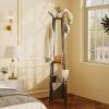 imageHomeiju Coat Rack Freestanding with Storage Basket ampamp 12 Hooks Heavy Duty Hall Tree for Entryway Standing Coat Rack with Shelf for Hallway Bedroom Office Organization