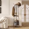 imageHomeiju Coat Rack Freestanding with Storage Basket ampamp 12 Hooks Heavy Duty Hall Tree for Entryway Standing Coat Rack with Shelf for Hallway Bedroom Office Organization
