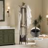 imageHomeiju Coat Rack Freestanding with Storage Basket ampamp 12 Hooks Heavy Duty Hall Tree for Entryway Standing Coat Rack with Shelf for Hallway Bedroom Office Organization