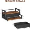 imageHomeiju Coffee Syrup Organizer Rack 2Tier Bottle Coffee Bar Accessories Holder Stand with K Cup Storage Drawer for Coffee bar Wine Rack Storage Shelves for Syrup BlackRustic Brown