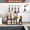 imageHomeiju Coffee Syrup Organizer Rack 2Tier Bottle Coffee Bar Accessories Holder Stand with K Cup Storage Drawer for Coffee bar Wine Rack Storage Shelves for Syrup BlackBlack