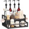 imageHomeiju Coffee Syrup Organizer Rack 2Tier Bottle Coffee Bar Accessories Holder Stand with K Cup Storage Drawer for Coffee bar Wine Rack Storage Shelves for Syrup BlackBlack