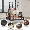 imageHomeiju Coffee Syrup Organizer Rack 2Tier Bottle Coffee Bar Accessories Holder Stand with K Cup Storage Drawer for Coffee bar Wine Rack Storage Shelves for Syrup BlackBlack