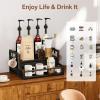 imageHomeiju Coffee Syrup Organizer Rack 2Tier Bottle Coffee Bar Accessories Holder Stand with K Cup Storage Drawer for Coffee bar Wine Rack Storage Shelves for Syrup BlackBlack
