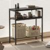 imageHomeiju Entryway Table 315quot Width 2Tier Console Table with Adjustable Shelves Industrial Sofa Table with Storage Foyer Tables for Entryway Hallway Kitchen Living Room and Bedroom BlackBlack