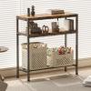 imageHomeiju Entryway Table 315quot Width 2Tier Console Table with Adjustable Shelves Industrial Sofa Table with Storage Foyer Tables for Entryway Hallway Kitchen Living Room and Bedroom BlackVintage
