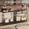 imageHomeiju Entryway Table 315quot Width 2Tier Console Table with Adjustable Shelves Industrial Sofa Table with Storage Foyer Tables for Entryway Hallway Kitchen Living Room and Bedroom BlackBlack