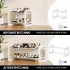 imageHomeiju Expandable Shoe Rack 2 Tier Metal Shoe Shelf Adjustable Shoe Stand for Sneakers Boots Heels HeavyDuty Steel Standing Shoe Organizer for Entryway Closet Bedroom BlackWhite