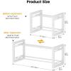 imageHomeiju Expandable Shoe Rack 2 Tier Metal Shoe Shelf Adjustable Shoe Stand for Sneakers Boots Heels HeavyDuty Steel Standing Shoe Organizer for Entryway Closet Bedroom BlackWhite