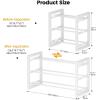 imageHomeiju Expandable Shoe Rack 2 Tier Metal Shoe Shelf Adjustable Shoe Stand for Sneakers Boots Heels HeavyDuty Steel Standing Shoe Organizer for Entryway Closet Bedroom BlackWhite