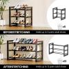imageHomeiju Expandable Shoe Rack 2 Tier Metal Shoe Shelf Adjustable Shoe Stand for Sneakers Boots Heels HeavyDuty Steel Standing Shoe Organizer for Entryway Closet Bedroom BlackBlack