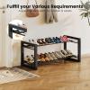 imageHomeiju Expandable Shoe Rack 2 Tier Metal Shoe Shelf Adjustable Shoe Stand for Sneakers Boots Heels HeavyDuty Steel Standing Shoe Organizer for Entryway Closet Bedroom BlackBlack