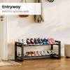 imageHomeiju Expandable Shoe Rack 2 Tier Metal Shoe Shelf Adjustable Shoe Stand for Sneakers Boots Heels HeavyDuty Steel Standing Shoe Organizer for Entryway Closet Bedroom BlackBlack