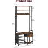 imageHomeiju Hall Tree with Bench and Shoe Storage 3in1 Entryway Organizer with 62 Hooks Coat Rack with Adjustable Feet for Stability Mudroom Furniture with Storage Shelf