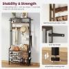 imageHomeiju Hall Tree with Bench and Shoe Storage 3in1 Entryway Organizer with 62 Hooks Coat Rack with Adjustable Feet for Stability Mudroom Furniture with Storage Shelf