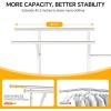 imageHomeiju Heavy Duty Clothes Rack Load 500LBS Three Rods Clothing Racks for Hanging Clothes Extendable Rolling Garment Rack with Sturdy Wheels Basket Storage Shelves BlackWhite